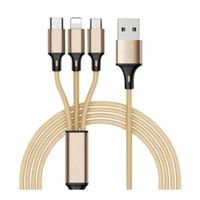 Câble Multi USB 3 en 1 Tressé et Renforcé - USB-C, Micro-USB et Lightning - 1.2m Charge rapide