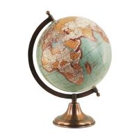 Globe Terrestre - HOME DECOR - 20 cm - Bois/Resine - Marron