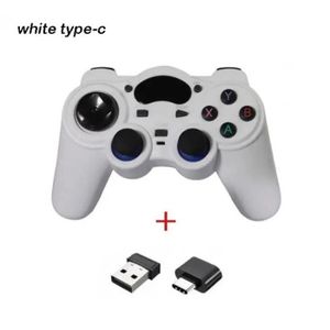 MANETTE JEUX VIDÉO White Type-C - Manette de jeu OTG sans fil pour Android, 2.4GHz, contrôleur de jeu, joystick pour smartphones