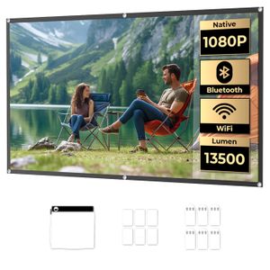 Écran De Projection Portable 60 Pouces - Format 16:9 Pliable - Pour Cinéma Maison Ou Camping - 9