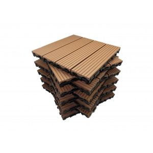 REVETEMENT EN PLANCHE Dalle de terrasse en bois composite - MCCOVER - Modular - Terre cuite - 30x30cm - Pack de 11 pièces