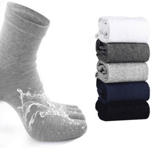 5 Paires Homme Coton Toe cinq doigts chaussettes de sport respirant Casual Robe solide