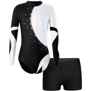 Mufeng Justaucorps Gymnastique Fille Manches Longues Leotard Gym