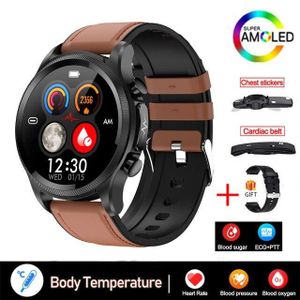 MONTRE CONNECTÉE RUMOCOVO® Montre connectée de Sport pour Xiaomi, moniteur de glycémie, ECG, tension artérielle, moniteur LEATHER BROWN