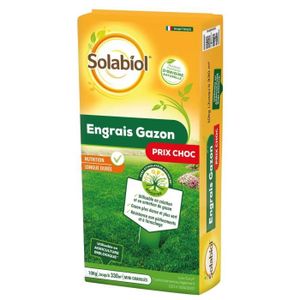 ENGRAIS SOLABIOL - Engrais Gazon Longue Durée - Offre Choc Sac 10 Kg
