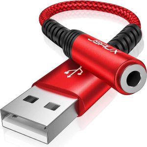 Adaptateur Audio USB vers Jack 3,5 Mm, Adaptateur USB Externe vers 3,5 Mm  Prenant en Charge Casque et Microphone Carte Son Externe Universelle pour  PC et Jeux : : Informatique