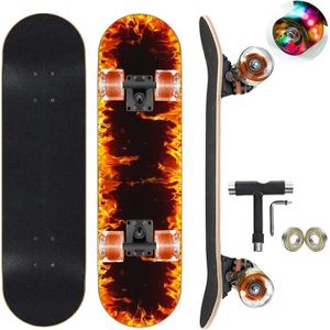 SKATEBOARD - LONGBOARD GIEEU Skateboards avec Roues Clignotantes colorées pour débutants, Enfants, Adolescents, Adultes, 78,7 x 20,3 cm, Planche à roul30