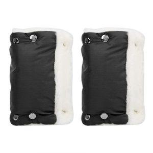 LANDAU - POUSSETTE Gants de poussette imperméables VGEBY - Mitaines pour garder les mains au chaud - Noir