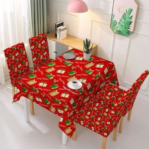 Lavable Rectangulaire 130 x 220 cm Infroissable Pour dîner de cuisine Hleane Nappe de Noël rouge Poinsettia