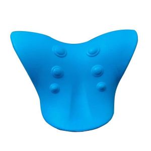 COUSSIN OREILLER,Bleu--Oreiller de Massage pour le cou et les épaules, dispositif de Traction, Relaxation musculaire, soulagement de la doul