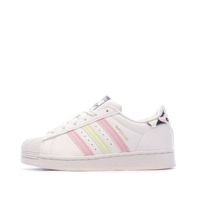 Baskets Fille Adidas Superstar C Blanc Jaune Tige Cuir Lacets Jaune Cdiscount Chaussures