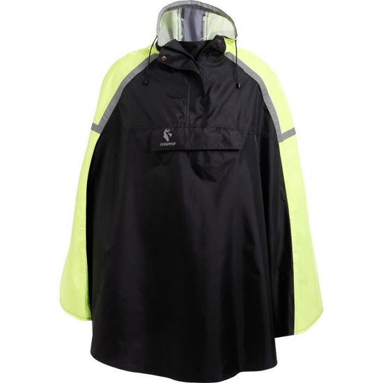 SCRAPPER Poncho velo Protection pluie Noir Jaune Cdiscount Sport