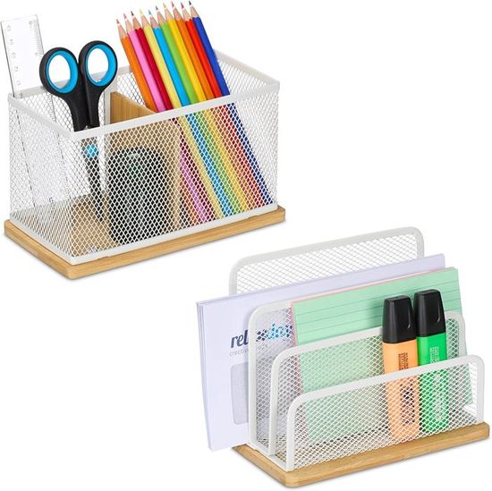 Organiseur De Bureau 180 Compartiments AKOLAFE - 35x27,5x13 Cm, PVC, Pour Stylos, Marqueurs, Fournitures - 3