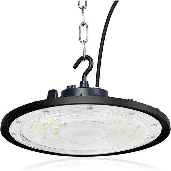Lot De 2 Projecteurs LED UFO 100W 15000LM 6500K IP65 - Lampe Atelier High Bay Étanche Pour Garage, Entrepôt, Extérieur