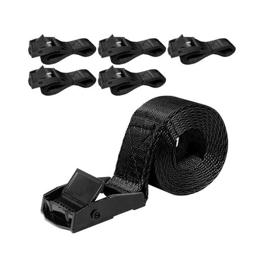 10 Sangles D'arrimage Avec Boucles – 45 Cm, Nylon, Capacité 150 Kg – Pour Moto, Quad, Remorque, Bagages