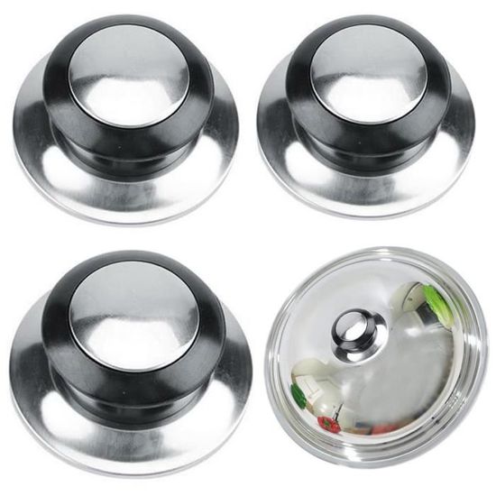 Lot De 2 Boutons De Couvercle Imitation Bois - Poignées Universelles Pour Casseroles Et Marmites - Avec Vis Incluses