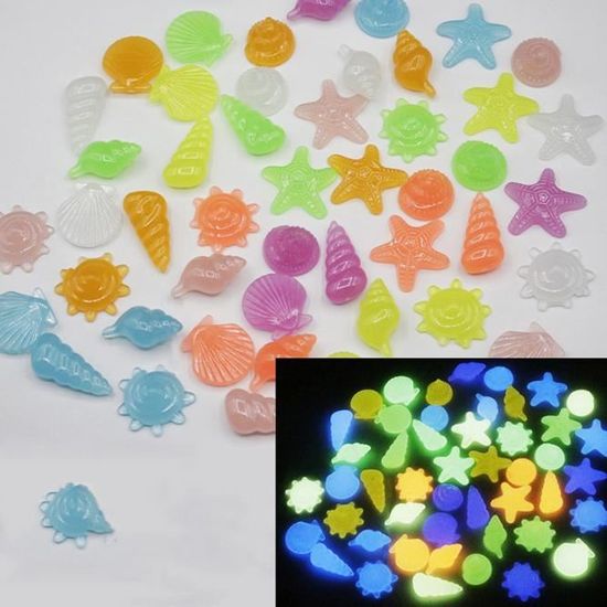550 Pierres Lumineuses Multicolores - Galets Fluorescents En Résine - Décoration Jardin, Chambre, Balcon, Aquarium - Brillent Dans Le Noir - 6