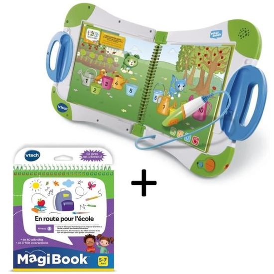 VTECH - MagiBook Starter Pack Vert & En route pour l'école - Cdiscount Jeux  - Jouets