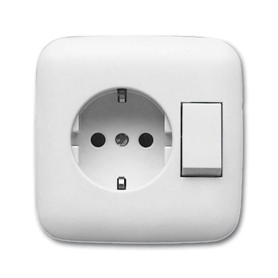 ABB Busch-Jaeger Standaard SI - Combinatie schakelaar-wandcontactdoos 4310/6 EUJ-212- Crème