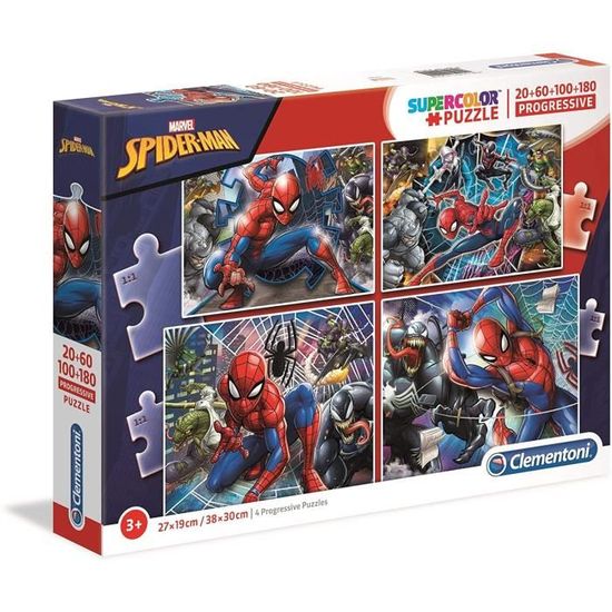 Puzzle Spider-Man - Clementoni - 4 puzzles de 20 à 380 pièces - Dessins animés et BD