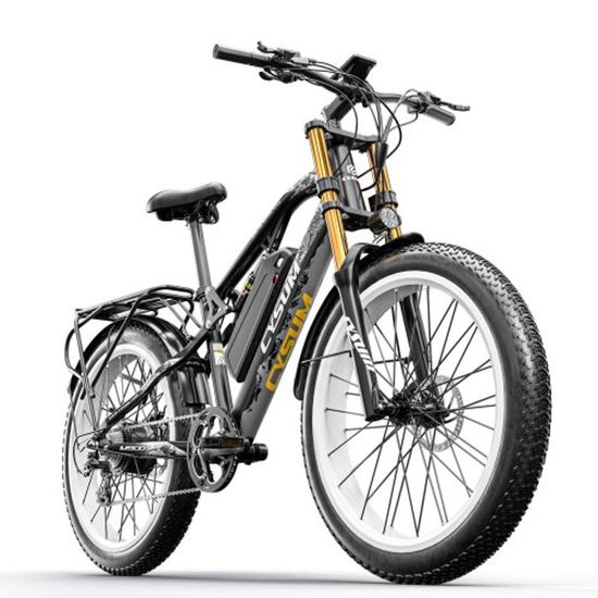 vélo électrique Homme, 26"Fat Bike électrique, vélo Montagne électrique Tout Terrain Ebike, VTT Off-Road MTB Moteur 80Nm, M900