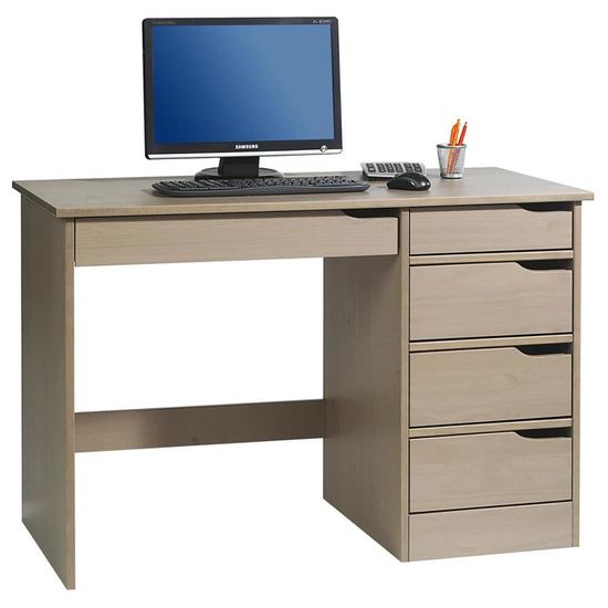 Bureau Hugo Avec Rangement 5 Tiroirs Style Scandinave En Pin Massif Lasure Taupe Achat Vente Bureau Bureau En Pin Massif Hugo Soldes Sur Cdiscount Des Le 20 Janvier Cdiscount