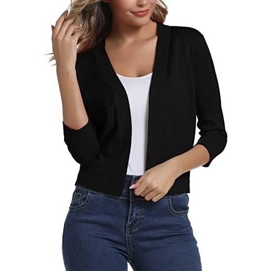 Cardigan court noir 2025 femme