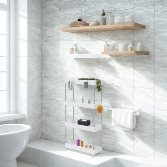 Bimiti Étagère à Légumes, à Fruits, à 4 Niveaux, Pour Cuisine, Fruits Et Légumes, Avec Roulettes