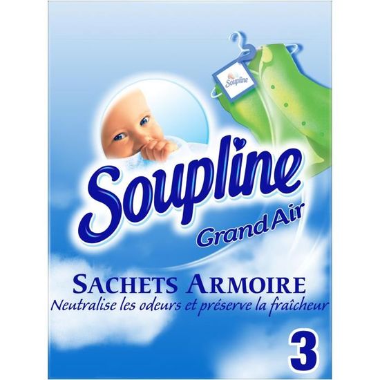 SOUPLINE - Sachets Armoire - Parfum Air Frais - Parfume Lessive Pendant 6  Sem