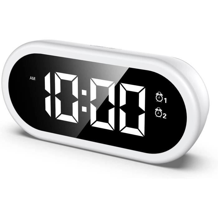 Réveil Numérique HOMVILLA - LED, Double Alarme, USB - Rose