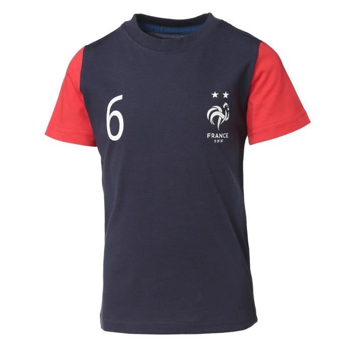 WEEPLAY T-shirt Football FFF Pogba - Maillot Enfant 100% coton jersey