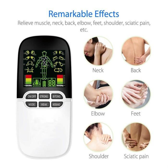 Appareil amincissant Patch Vibrant électro-stimulation Appareil de Massage Dos et épaule et 8 niveaux d'intensité ajustables