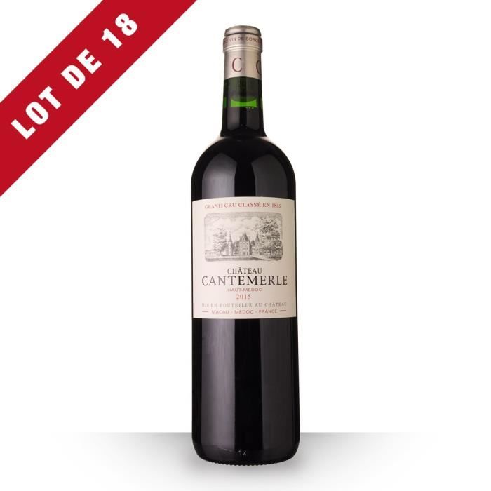 Lot de 18 - Château Cantemerle 2015 AOC Haut-Médoc - 18x75cl - Vin Rouge