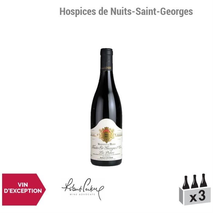 Hospices de Nuits - Lot de 3x75cl - Nuits-Saint-Georges 1er Cru Les Didiers Hubert Lignier Rouge 2014 - Vin AOC Rouge de Bourgogne