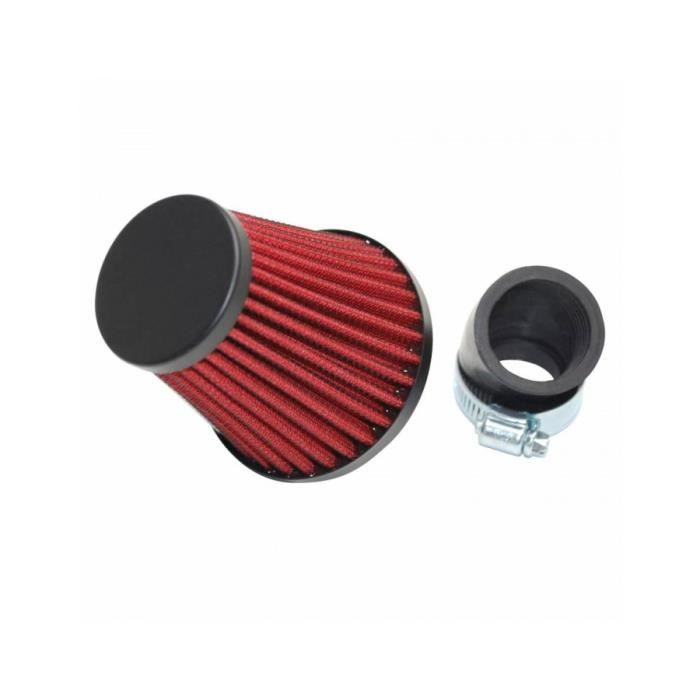 Filtre a air replay kn xl noir-rouge fixation droite + coudee 45° diam 35-28