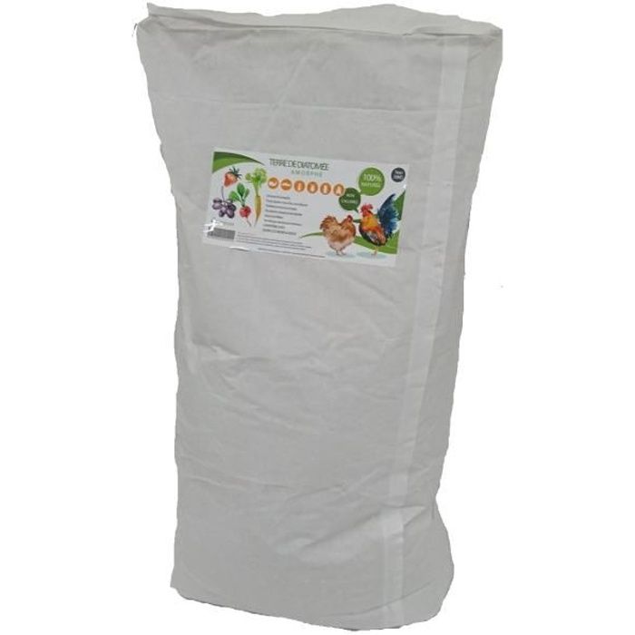 Terre de diatomée alimentaire BLANCHE sac 20kg + Flacon souffleur offert