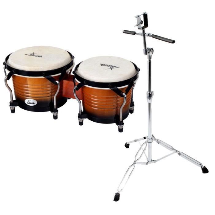 XDrum Bongo Pro Vintage Sunburst SET incl. pied de bongos