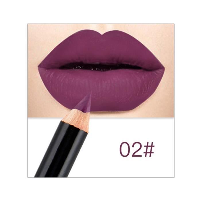 12 couleurs multicolore Ultra mat lèvre Liner imperméable Non marquage crayon lèvres maquillage velours rouge *ES6529