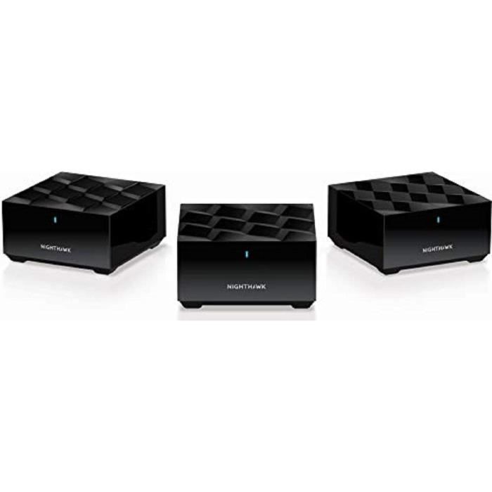 REPETEUR DE SIGNAL NETGEAR Systegraveme WiFi 6 Mesh Nighthawk MK63 Routeur WiFi 6 AX1800 pack de 3 pour un wifi partout dans la346