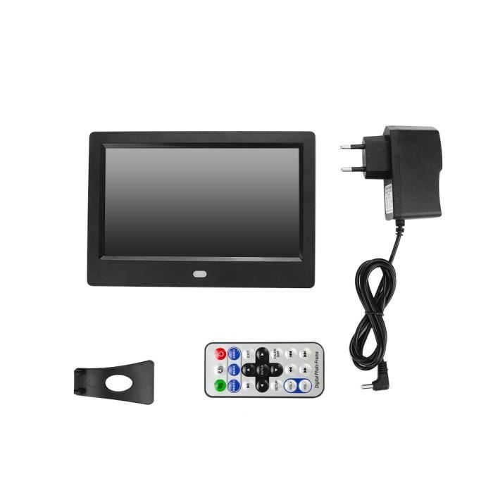 Hililand cadre photo de film 7' HD LED Écran Numérique Cadre Photo Réveil Lecteur de Film MP3/4 (EU-Plug) 110-240V