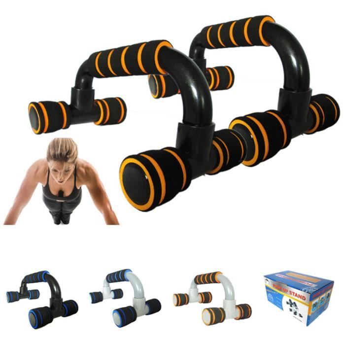 Poignées de Support Barres de Push Up Antiglissante pour Musculation des Bras, Épaules, Dos, Poitrine,Triceps ( 1 paire) Orange