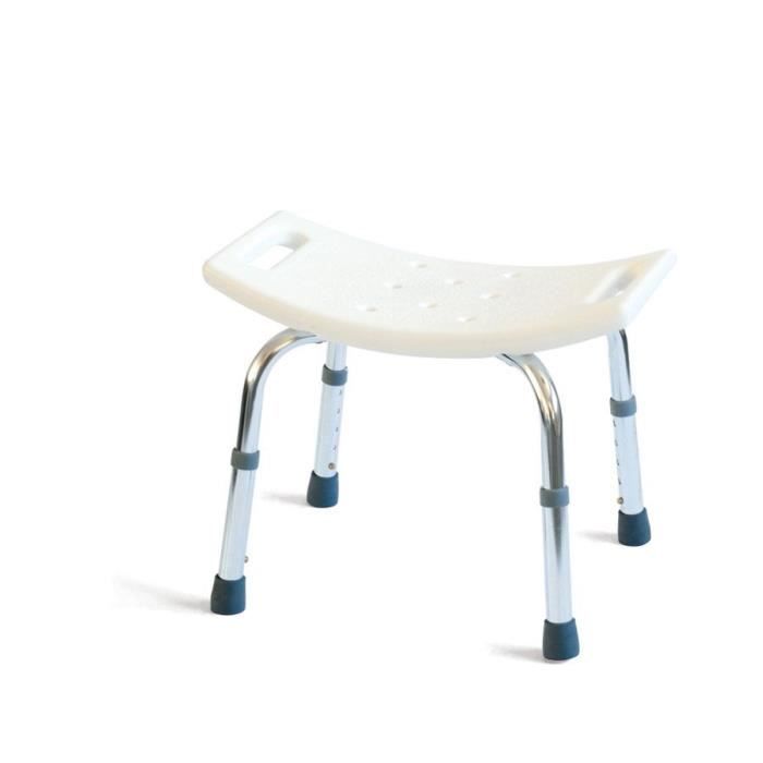 MILL'O SANTE Tabouret de douche avec poignées - Plastique ABS et Aluminium léger - Blanc - 1,65 kg