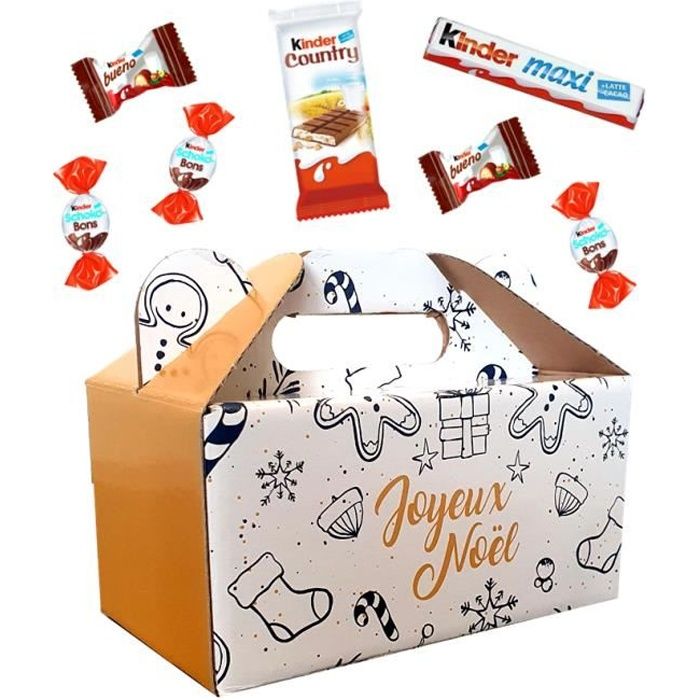 Ballotin Joyeux Noël garni de 100 chocolats KINDER