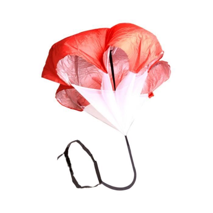 1 Pc Parachute rouge couleur vive équipement de course pratique parapluie de musculation pour enfants Sports de plein air adultes