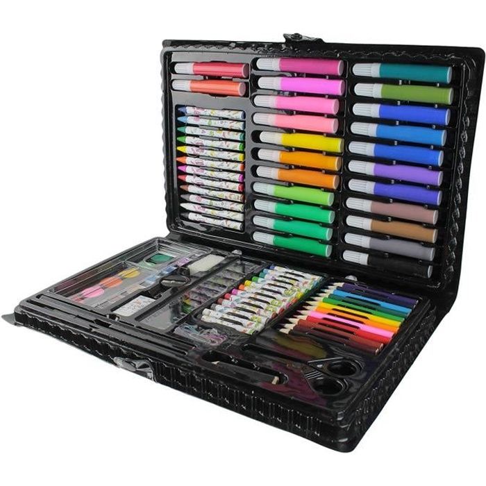 Malette de Coloriage Dessin Peinture - Mallette de 86 pièces - Loisirs Créatif Enfant