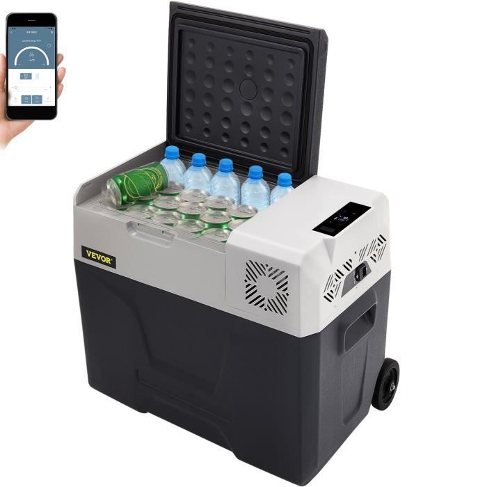 50L Réfrigérateur de voiture - VEVOR - Réfrigérateur portable à compression avec roulettes