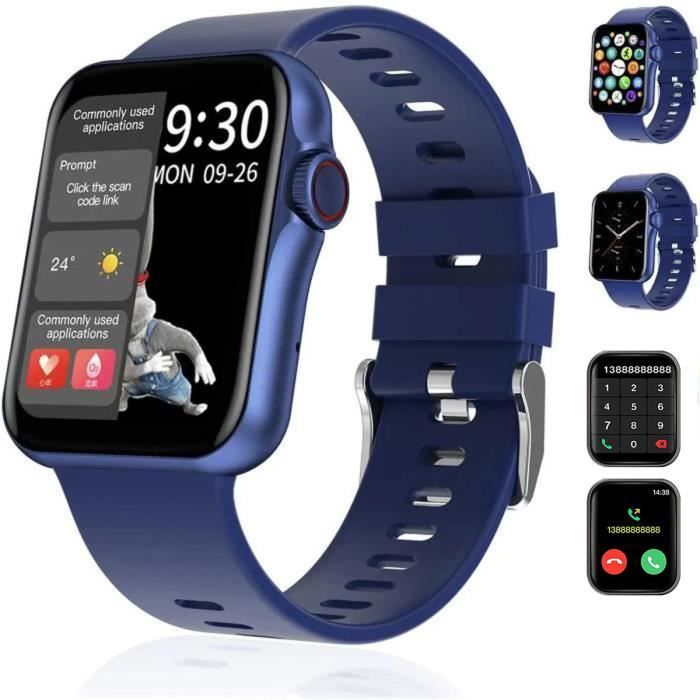 Montre Connectée Homme Femme Bluetooth Appel Multifonction Sport Cardiofrequencemètre IP67 Étanche Smartwatch pour Android iOS