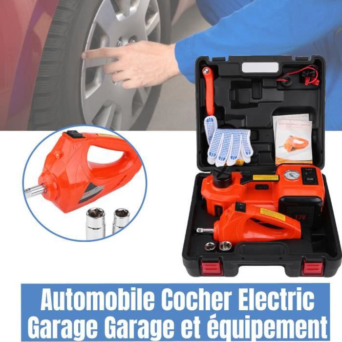 Levage de voiture électrique cric hydraulique de 5T MAX rapide 150W 12V +clé et pompe à air électrique LAN9183