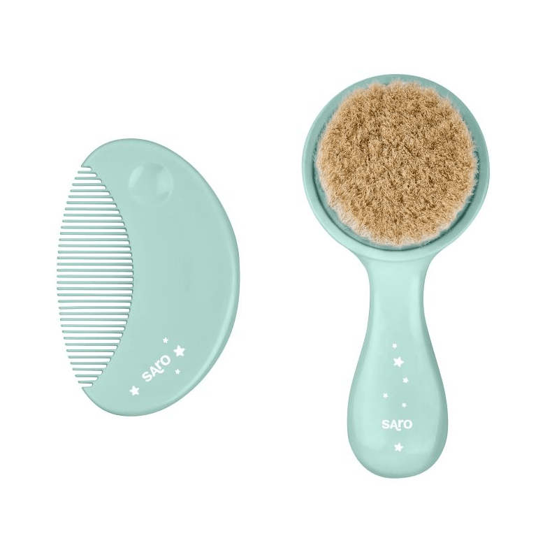 Brosse Et Peigne Bébé DBb Remond - Soie Naturelle Parfum Fleuri - Fabriqué En France - Décor Princesse Blanc/rose