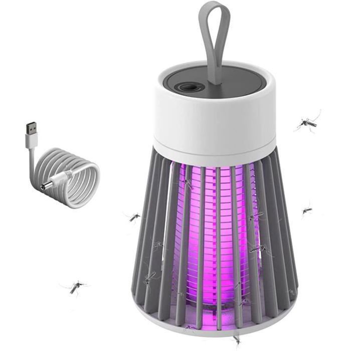 Lampe Anti Moustique USB Répulsif Tue Mouche Electrique sans Bruit 360 Lampe UV Anti Insectes Rechargeable Piège Mouche pour337